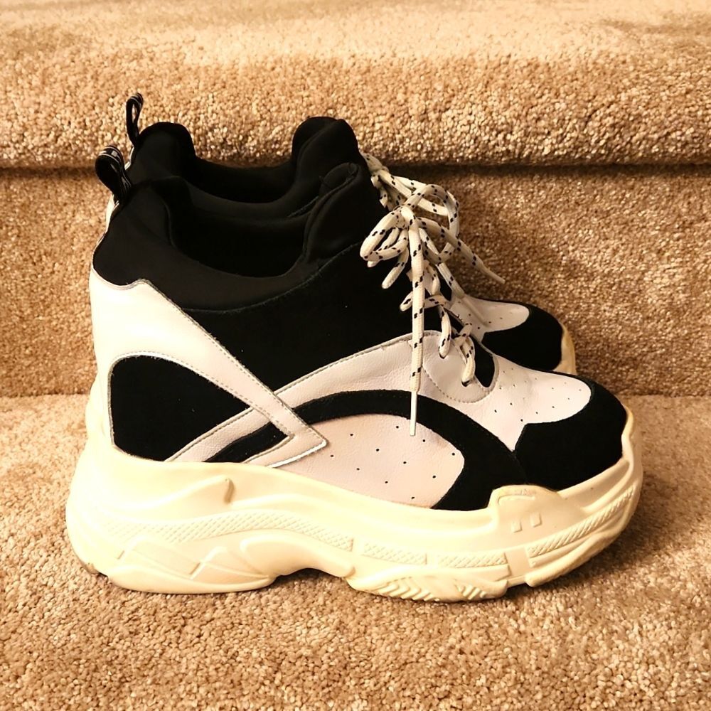 Anthony Wang Women's Platform Sneakers w/ Interior Wedge Heel Size 8